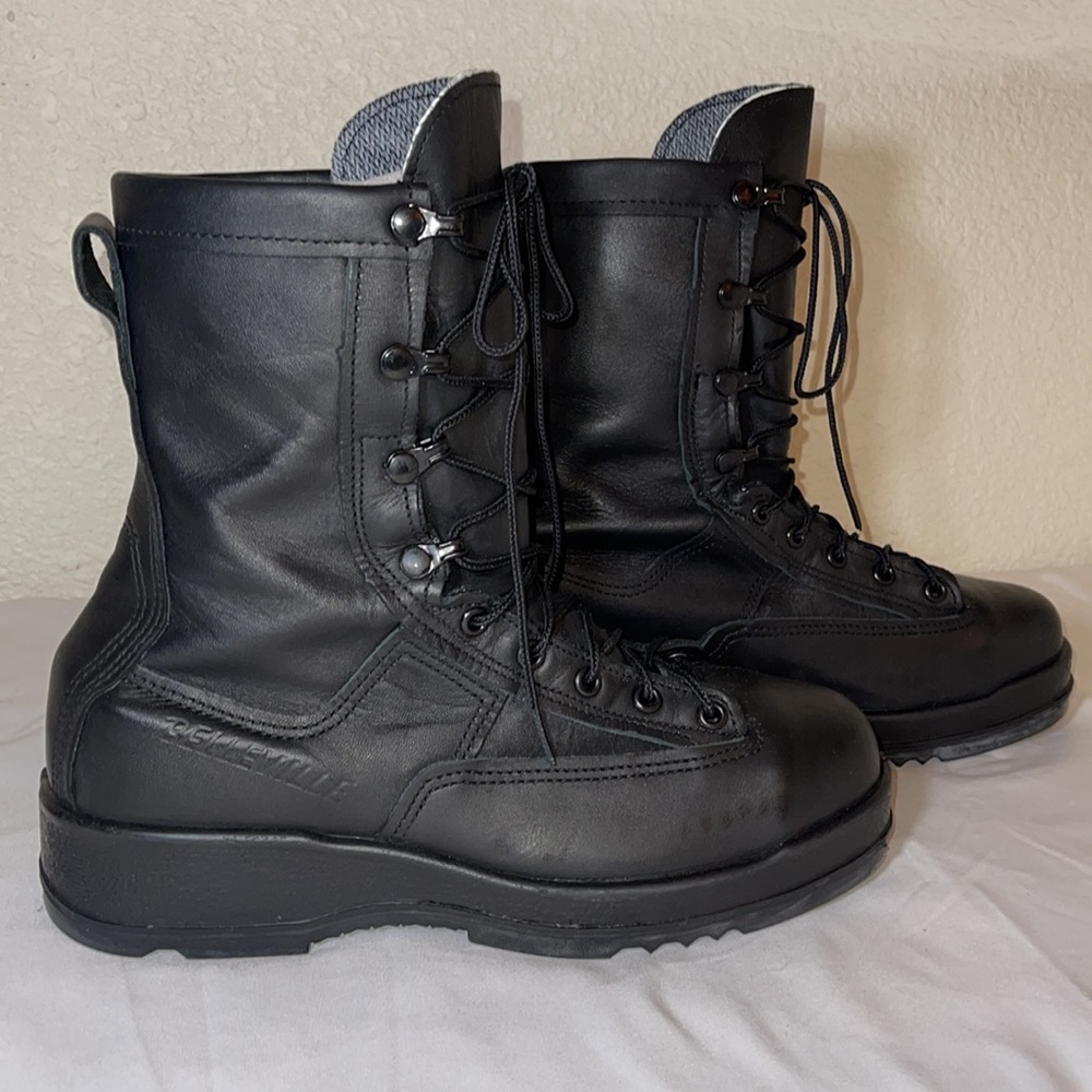 NWOT BELLEVILLE 800ST MILITARY STEEL TOE SIZE8 BLACK NAVY CERT#15B27-002409-224 - Picture 3 of 12